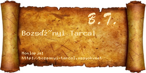 Bozsányi Tarcal névjegykártya